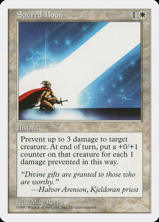 1997 Fifth Edition Sacred Boon uncommon #57 uncommon card image