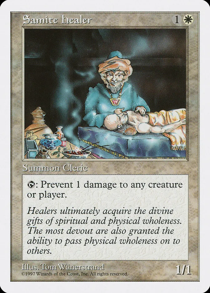 1997 Fifth Edition Samite Healer common #58 common card image
