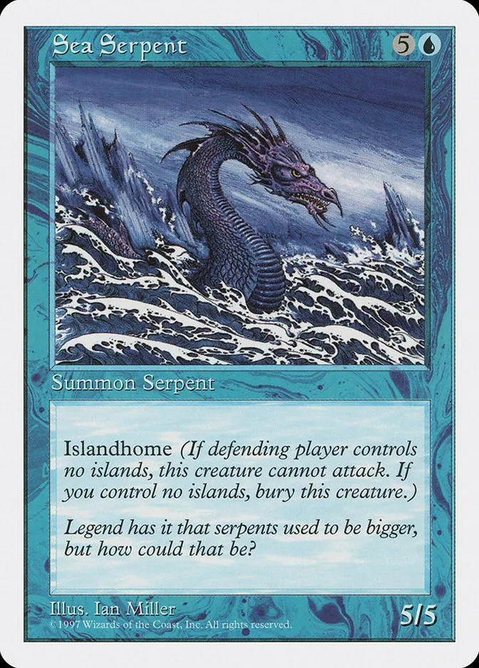 1997 Fifth Edition Sea Serpent common #118 common card image