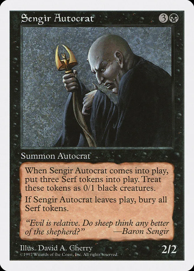 1997 Fifth Edition Sengir Autocrat rare #193 rare card image