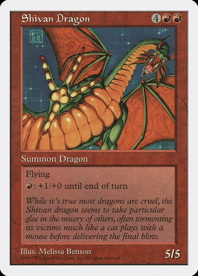1997 Fifth Edition Shivan Dragon rare #267 rare card image