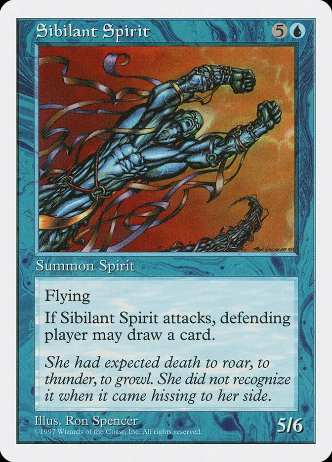 1997 Fifth Edition Sibilant Spirit rare #123 rare card image