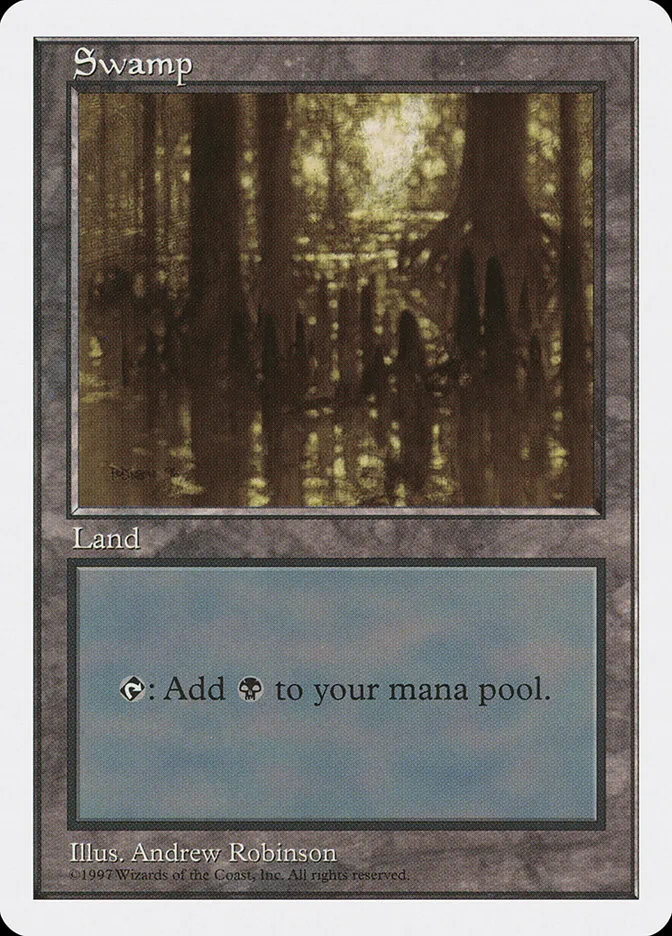 1997 Fifth Edition Swamp common #438 common card image