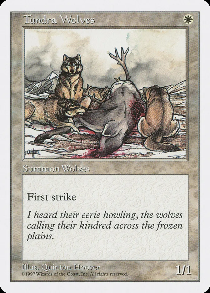 1997 Fifth Edition Tundra Wolves common #66 common card image