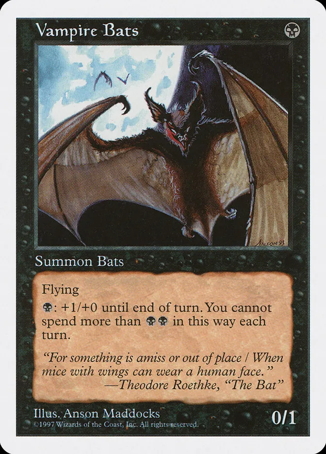1997 Fifth Edition Vampire Bats common #202 common card image
