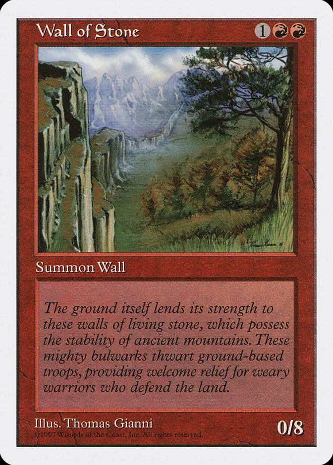 1997 Fifth Edition Wall of Stone uncommon #274 uncommon card image