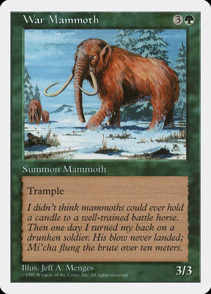 1997 Fifth Edition War Mammoth common #340 common card image