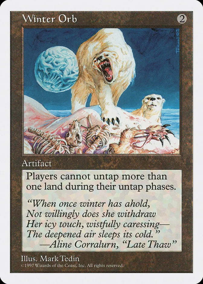 1997 Fifth Edition Winter Orb rare #408 rare card image