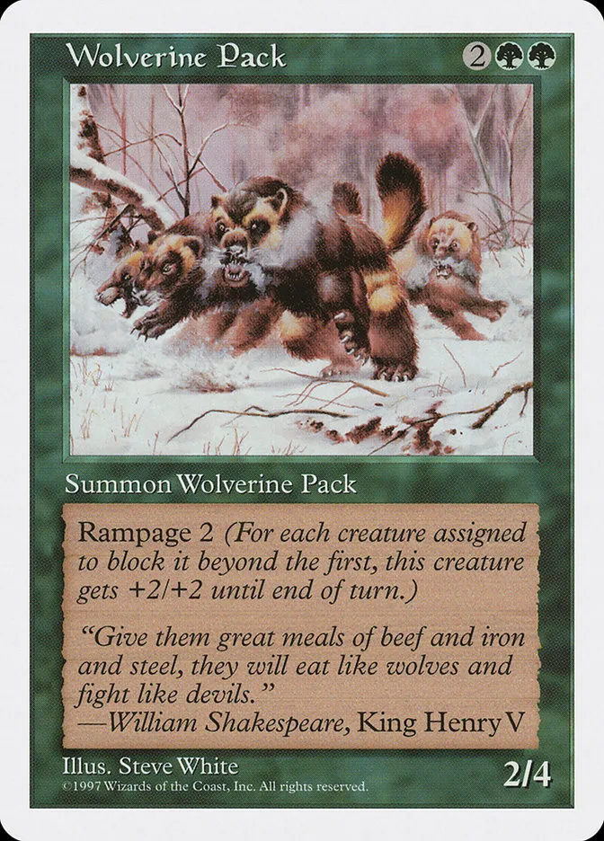 1997 Fifth Edition Wolverine Pack uncommon #344 uncommon card image