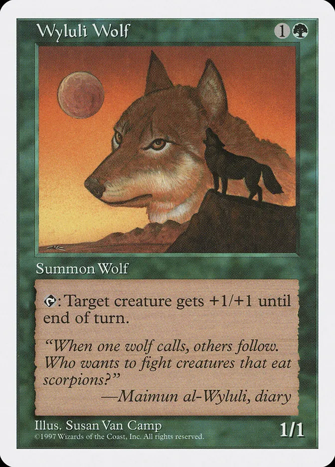 1997 Fifth Edition Wyluli Wolf rare #345 rare card image
