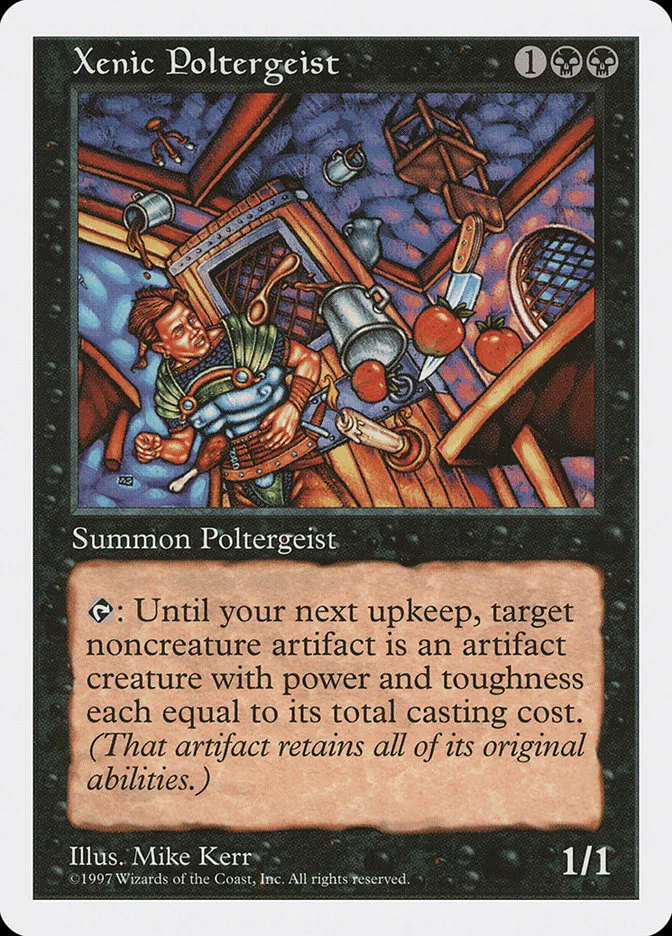 1997 Fifth Edition Xenic Poltergeist #206 rare card image