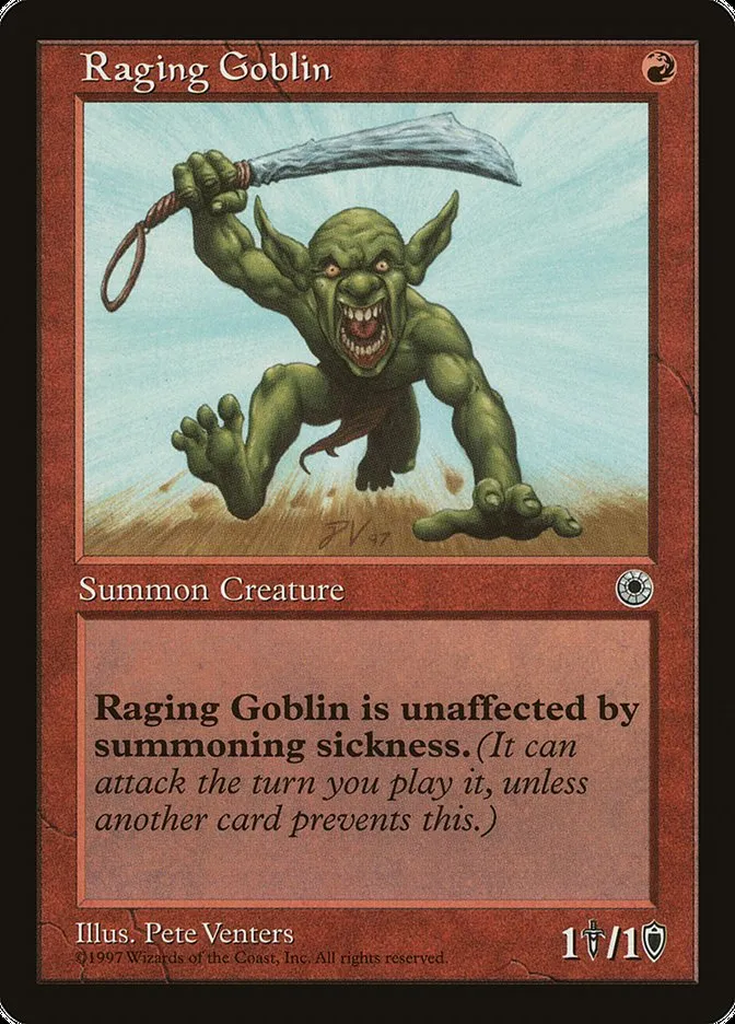 1997 Portal Raging Goblin #145† common card image