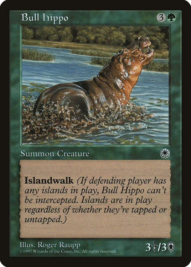 1997 Portal Bull Hippo uncommon #160d uncommon card image