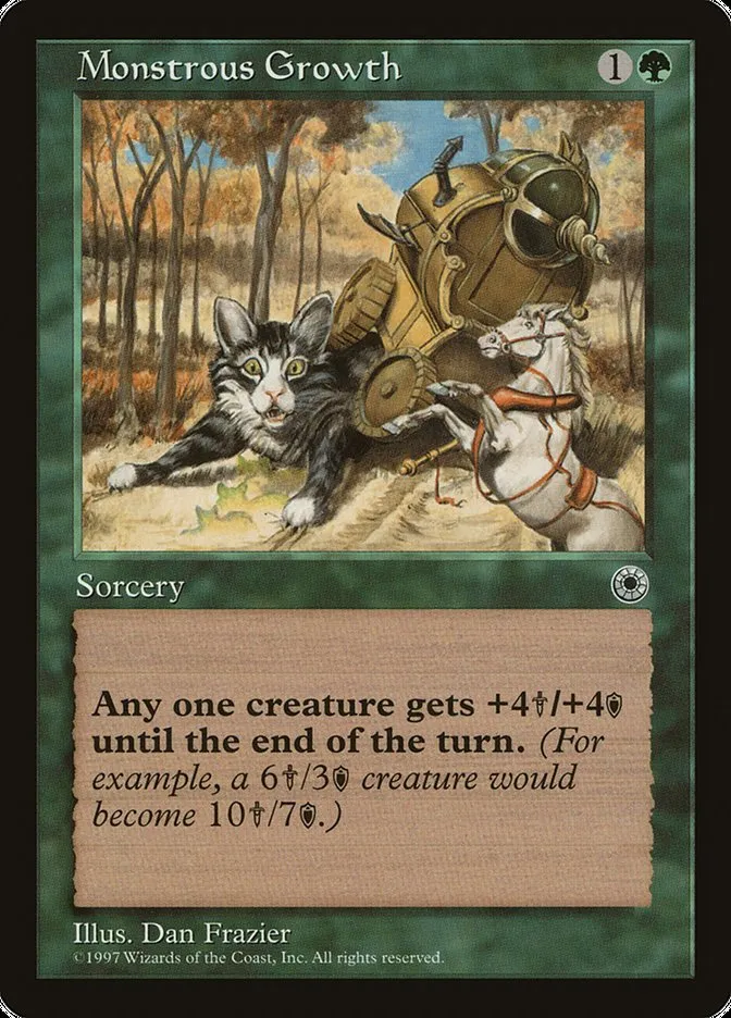 1997 Portal Monstrous Growth #173† common card image