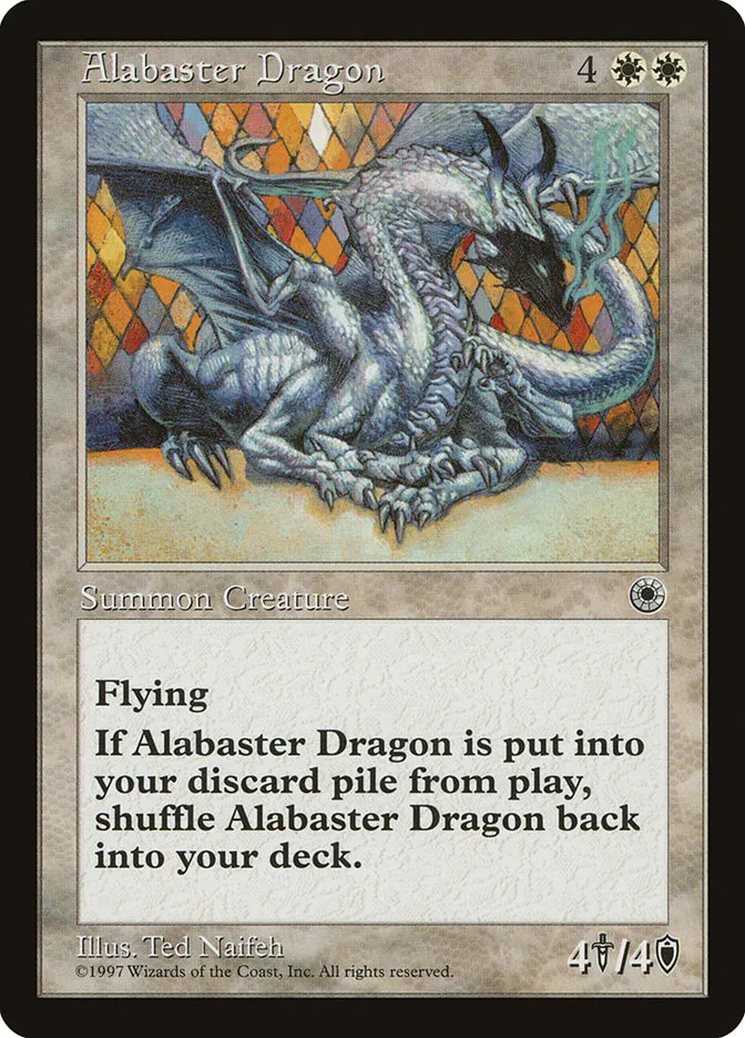 1997 Portal Alabaster Dragon rare #1 rare card image