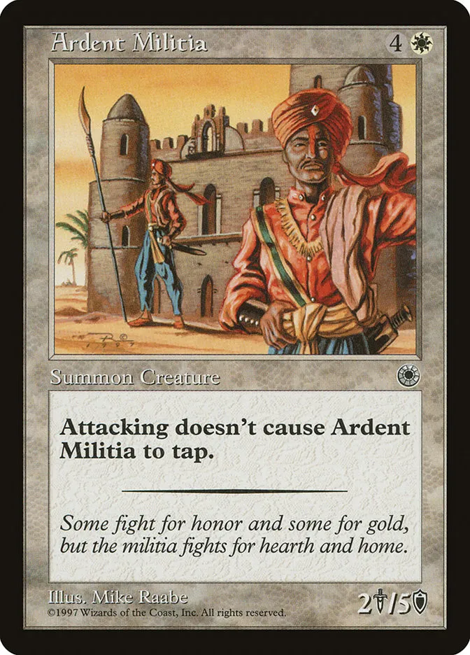 1997 Portal Ardent Militia uncommon #4 uncommon card image
