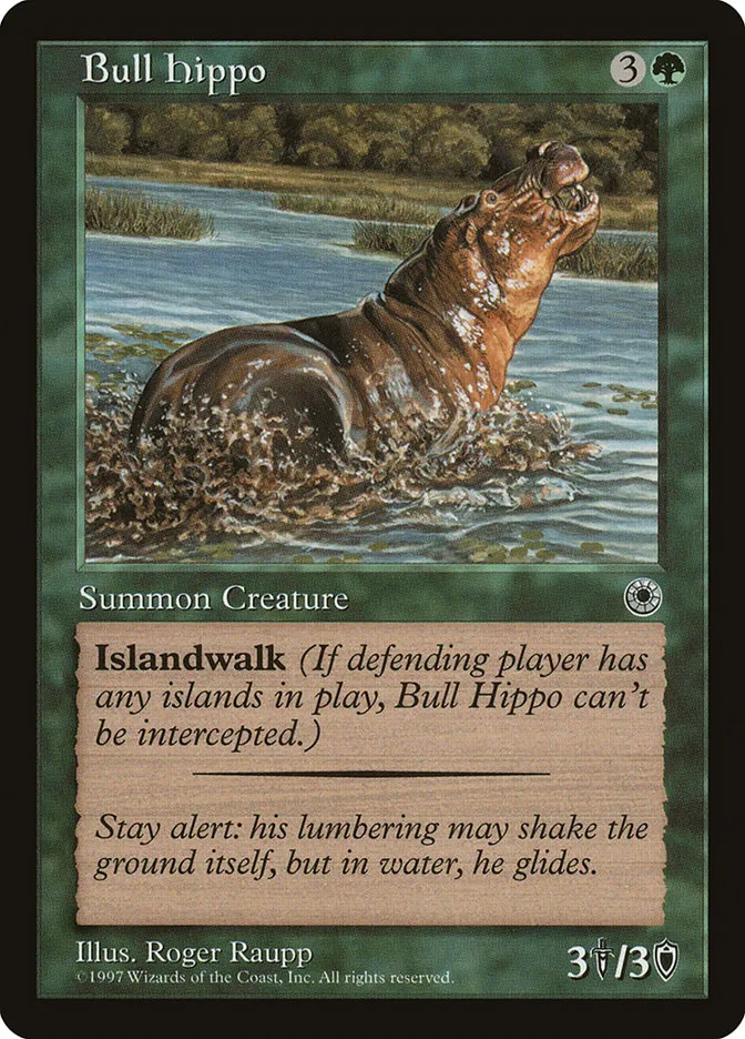 1997 Portal Bull Hippo uncommon #160 uncommon card image