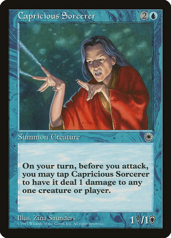 1997 Portal Capricious Sorcerer rare #43 rare card image