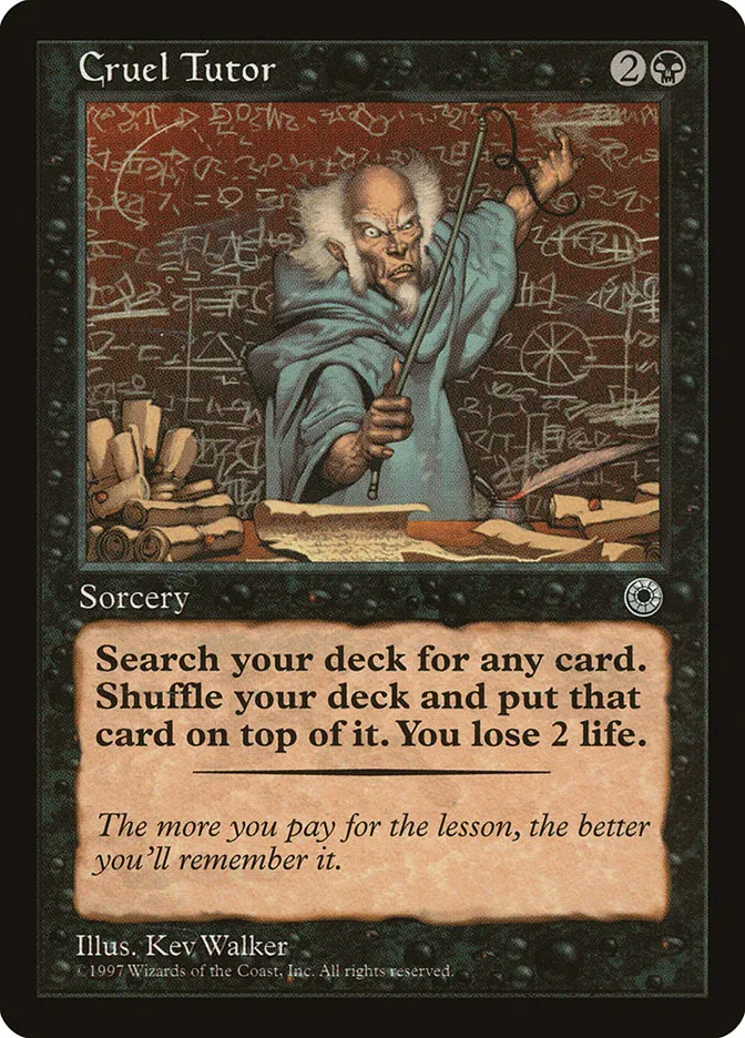 1997 Portal Cruel Tutor rare #87 rare card image