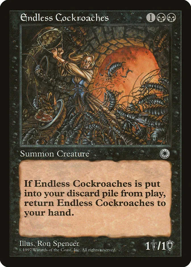 1997 Portal Endless Cockroaches rare #92 rare card image
