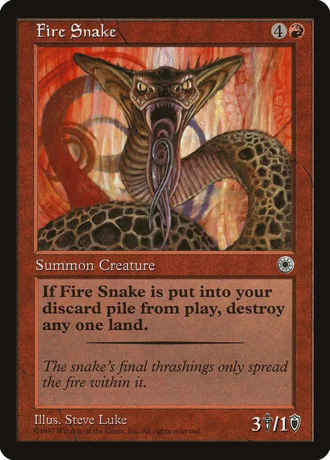 1997 Portal Fire Snake common #127 common card image