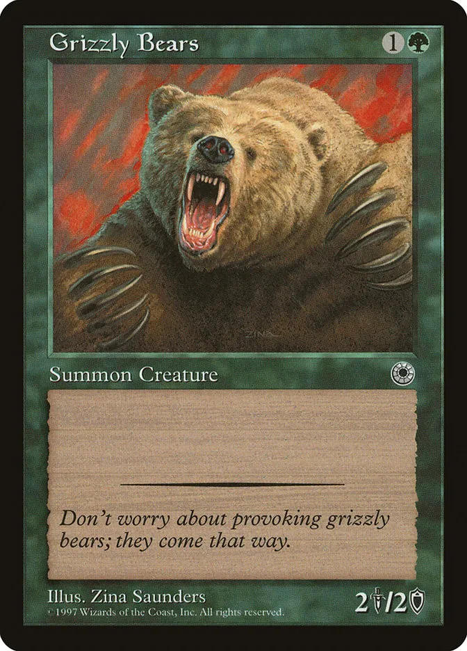 1997 Portal Grizzly Bears common #169 common card image