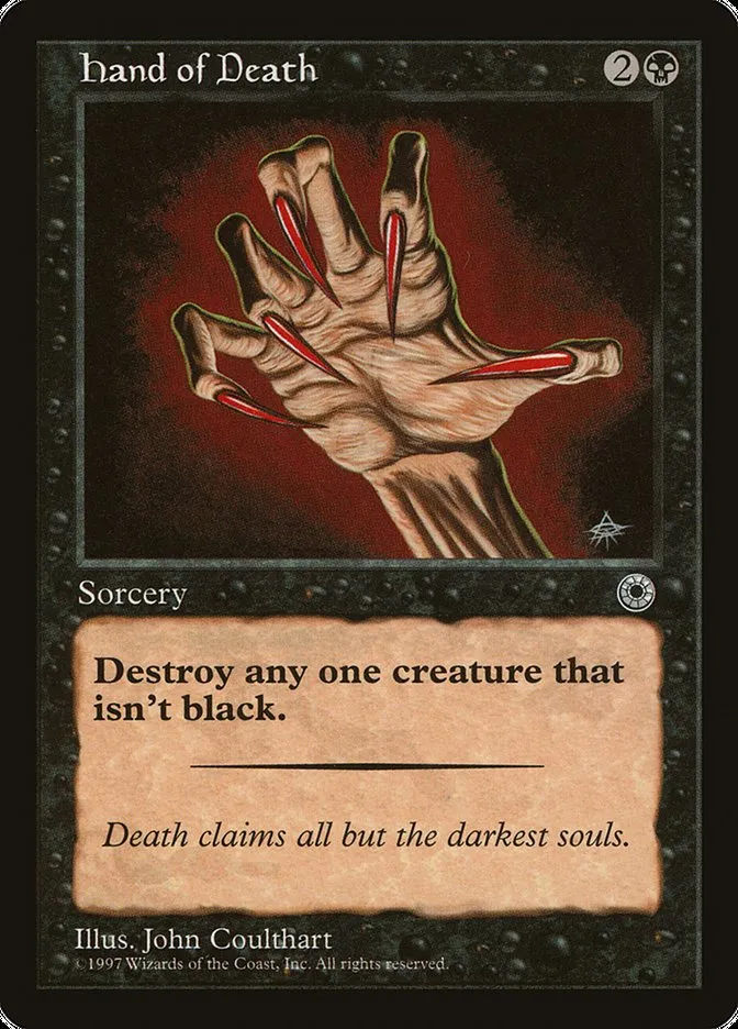 1997 Portal Hand of Death common #96 common card image