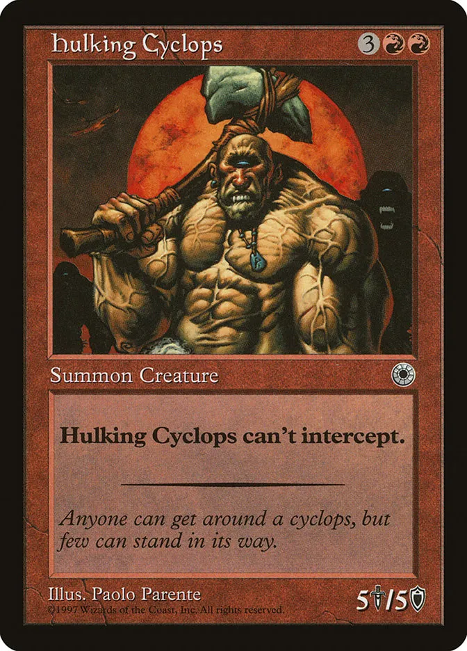 1997 Portal Hulking Cyclops uncommon #134 uncommon card image