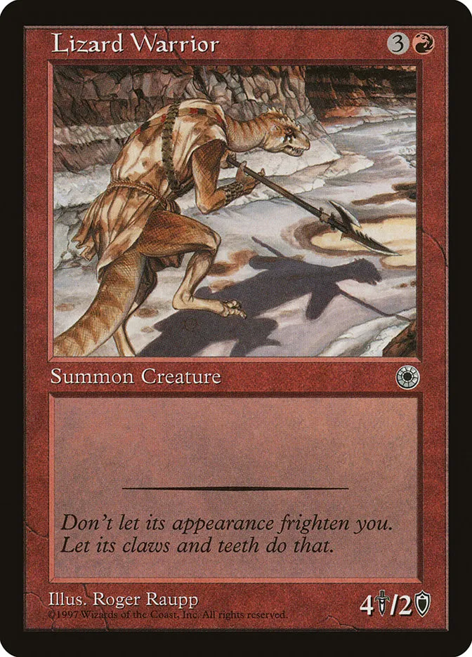 1997 Portal Lizard Warrior common #139 common card image