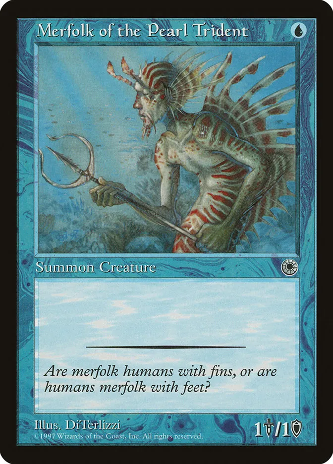 1997 Portal Merfolk of the Pearl Trident common #60 common card image