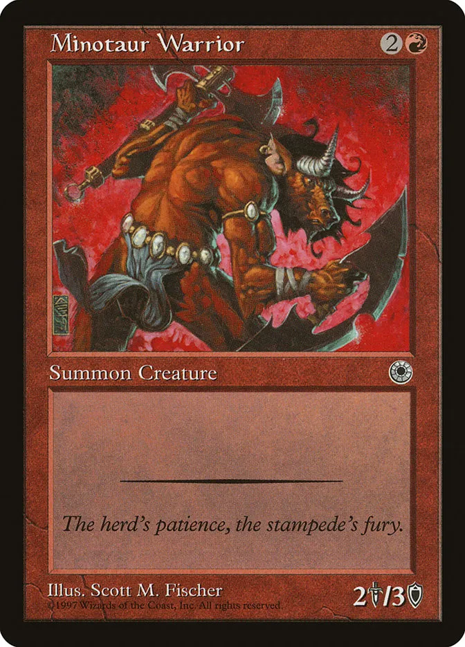 1997 Portal Minotaur Warrior #140 common card image