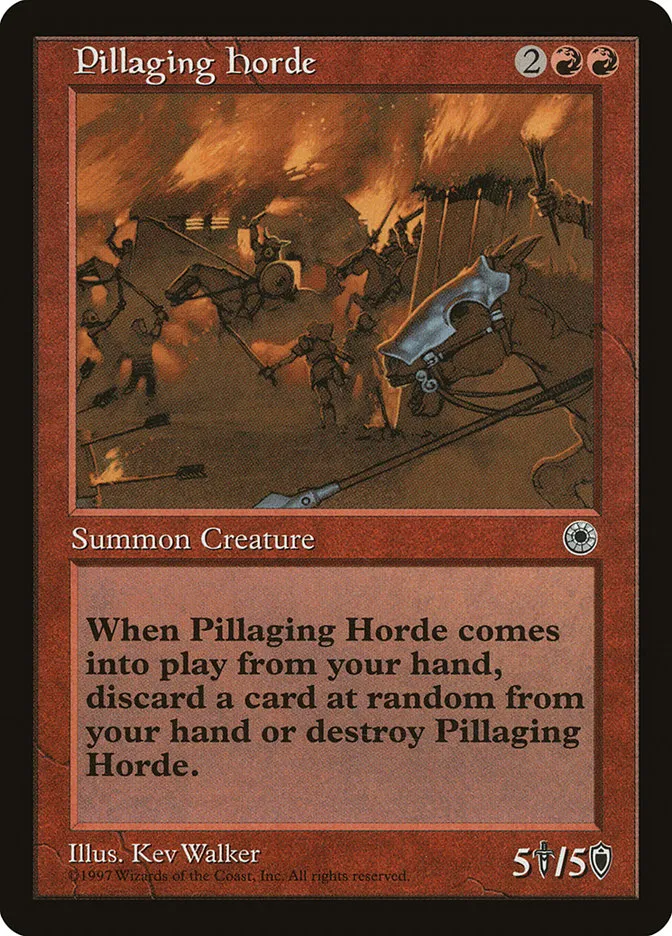 1997 Portal Pillaging Horde rare #142 rare card image