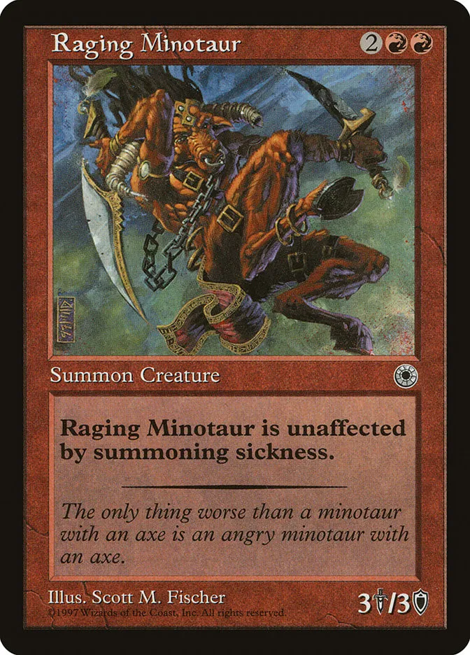 1997 Portal Raging Minotaur common #146 common card image