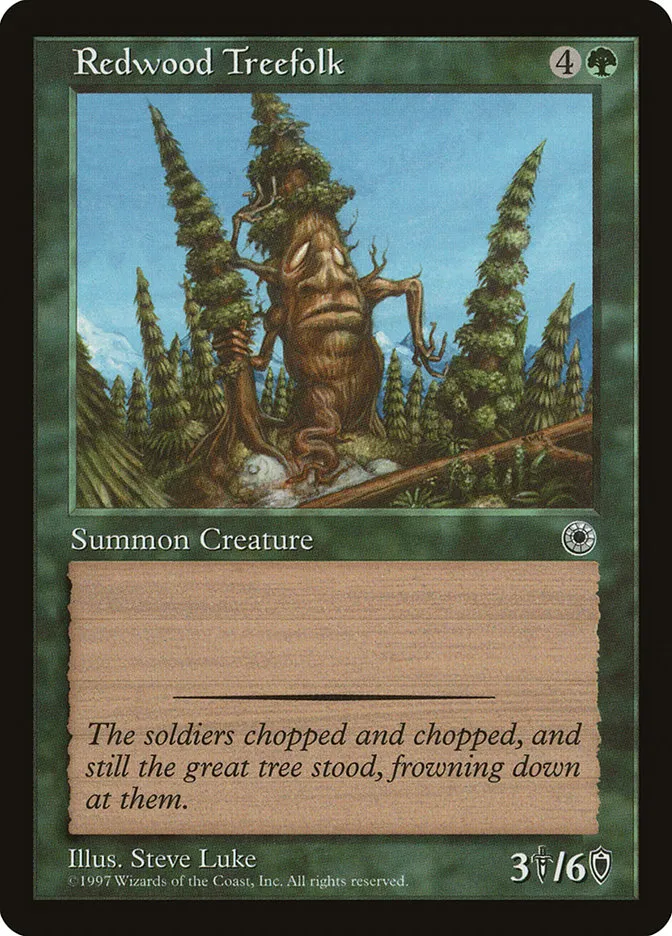 1997 Portal Redwood Treefolk common #183 common card image