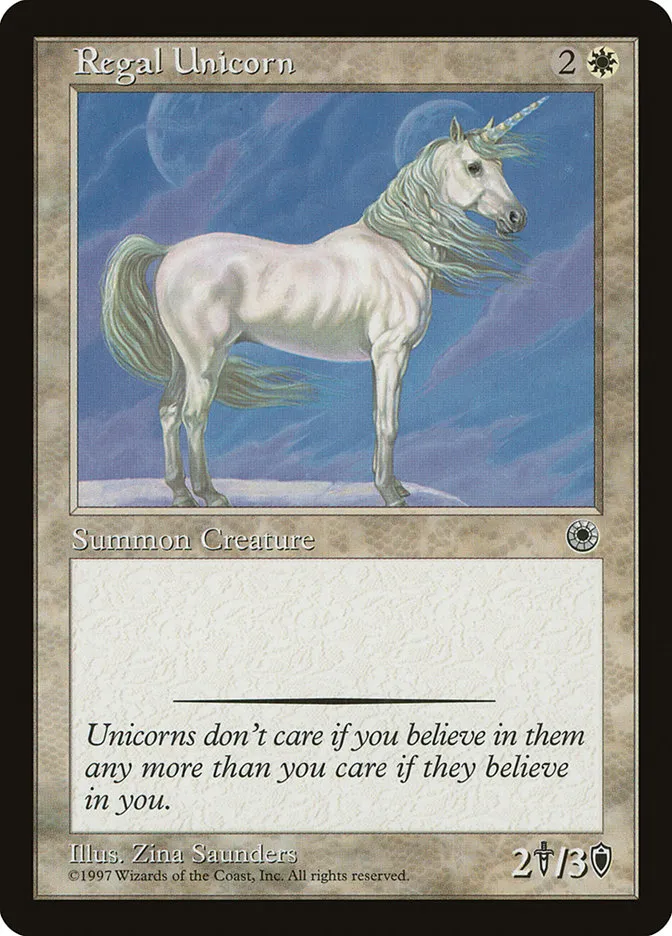 1997 Portal Regal Unicorn common #22 common card image