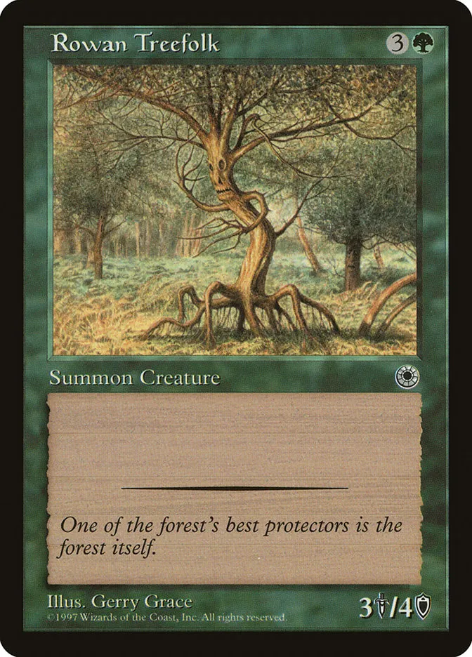 1997 Portal Rowan Treefolk common #184 common card image