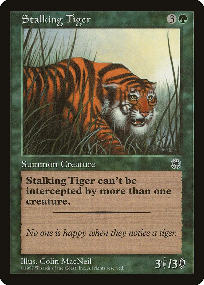 1997 Portal Stalking Tiger #186 common card image