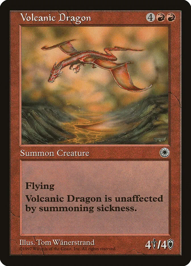 1997 Portal Volcanic Dragon rare #153 rare card image