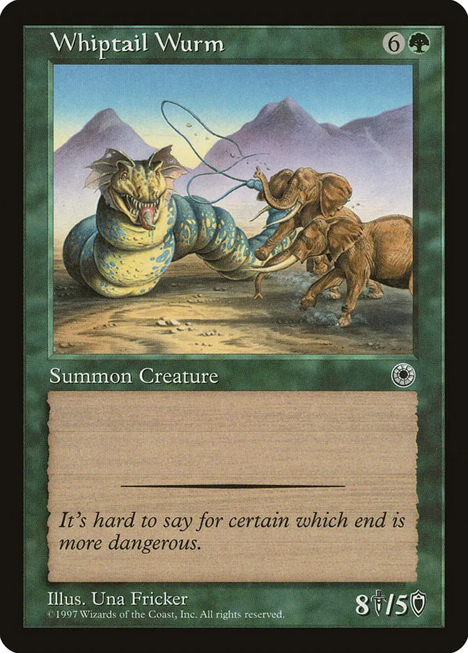 1997 Portal Whiptail Wurm uncommon #192 uncommon card image