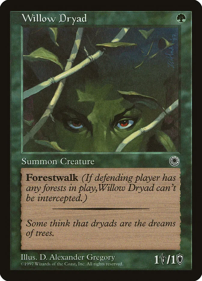 1997 Portal Willow Dryad common #193 common card image