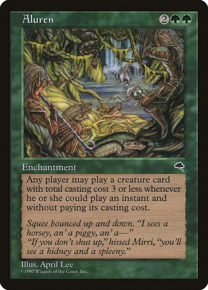 1997 Tempest Aluren rare #213 rare card image