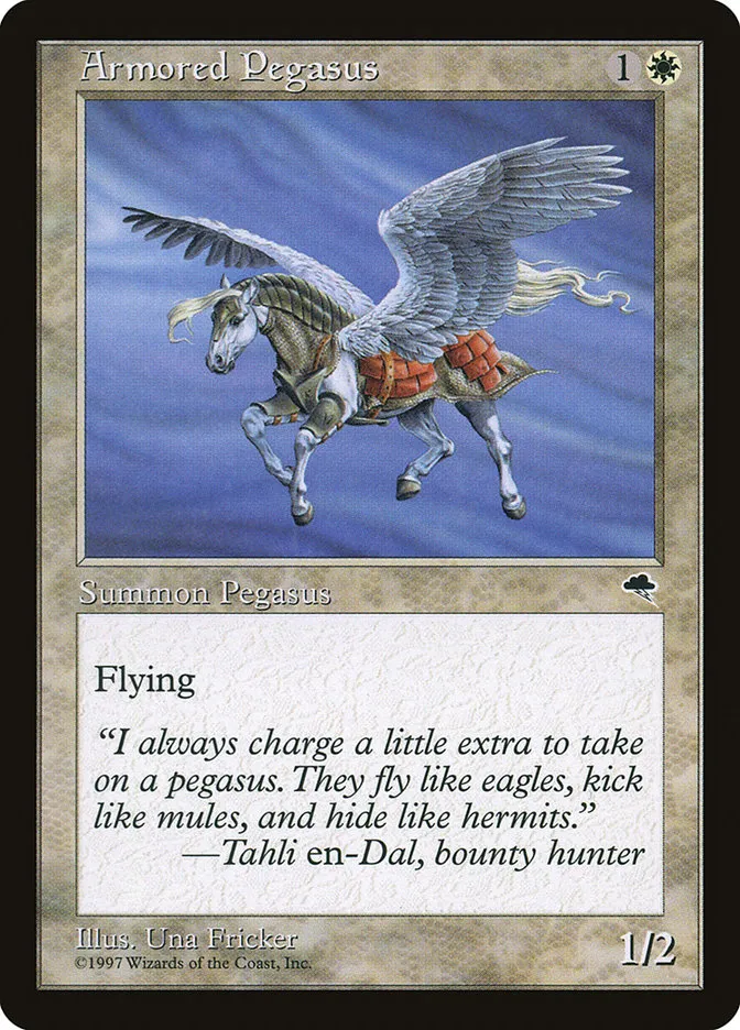 1997 Tempest Armored Pegasus common #5 common card image