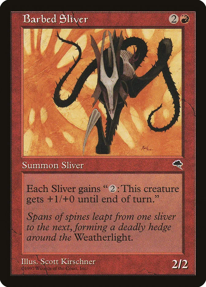1997 Tempest Barbed Sliver uncommon #163 uncommon card image