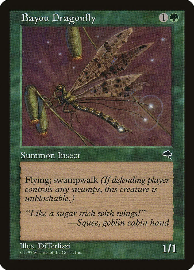 1997 Tempest Bayou Dragonfly common #215 common card image
