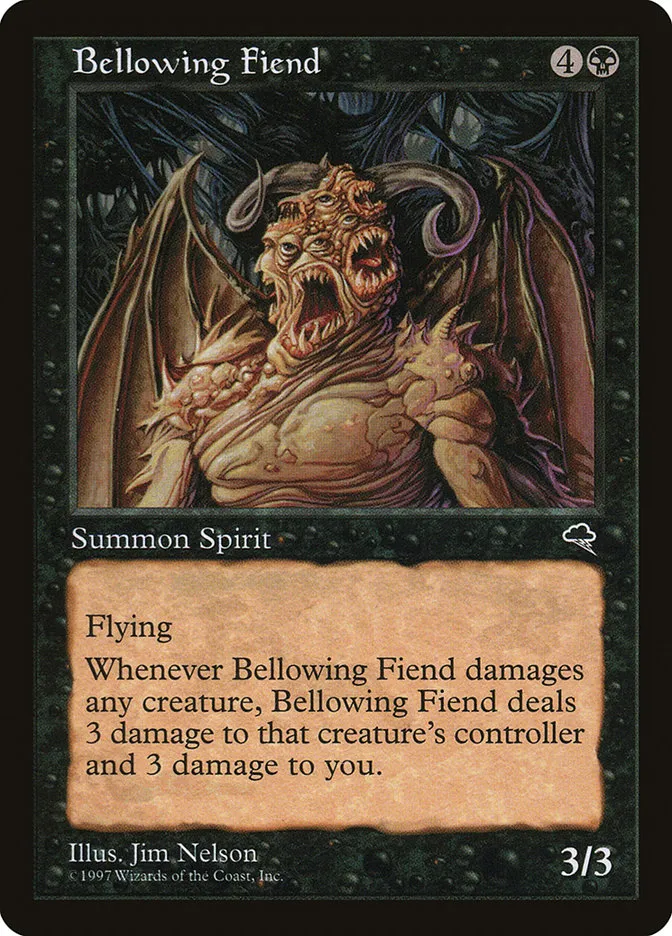 1997 Tempest Bellowing Fiend rare #108 rare card image
