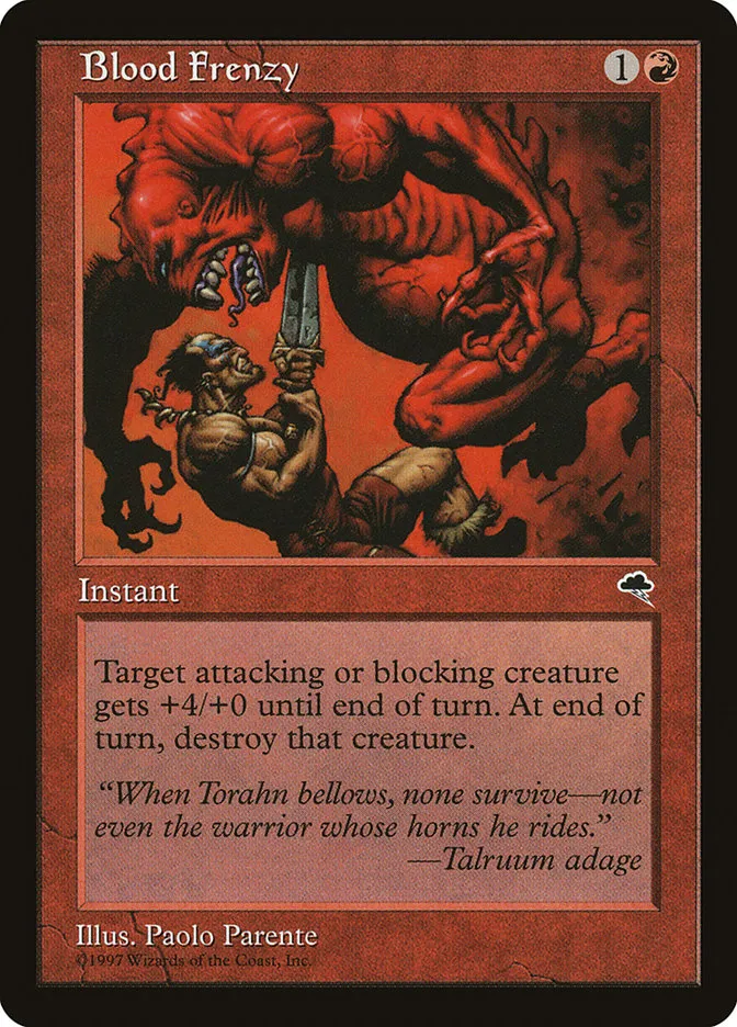 1997 Tempest Blood Frenzy common #164 common card image