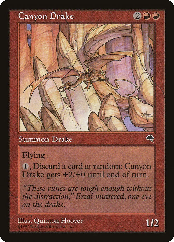 1997 Tempest Canyon Drake rare #166 rare card image