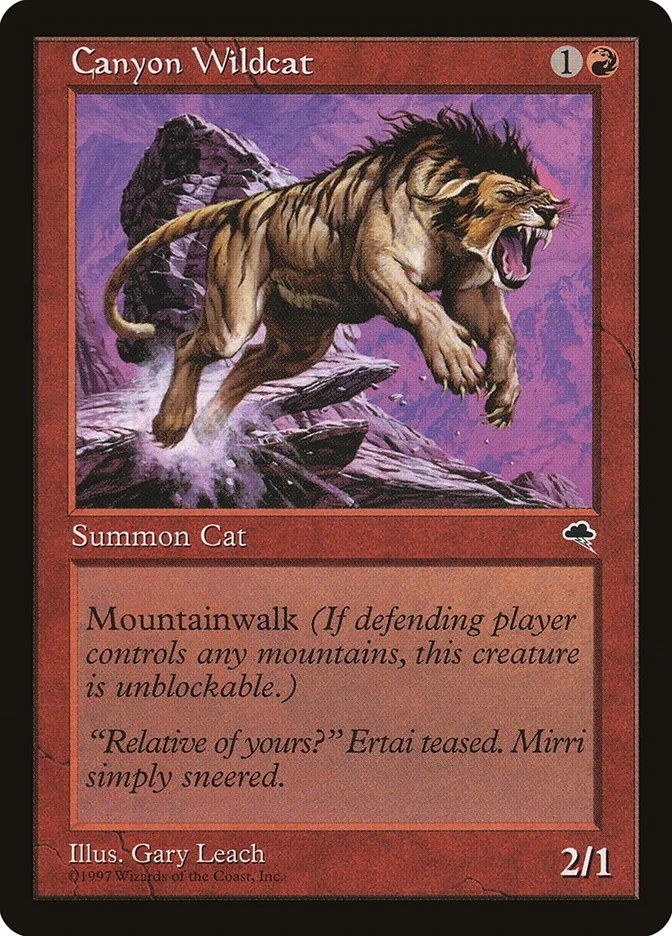 1997 Tempest Canyon Wildcat common #167 common card image