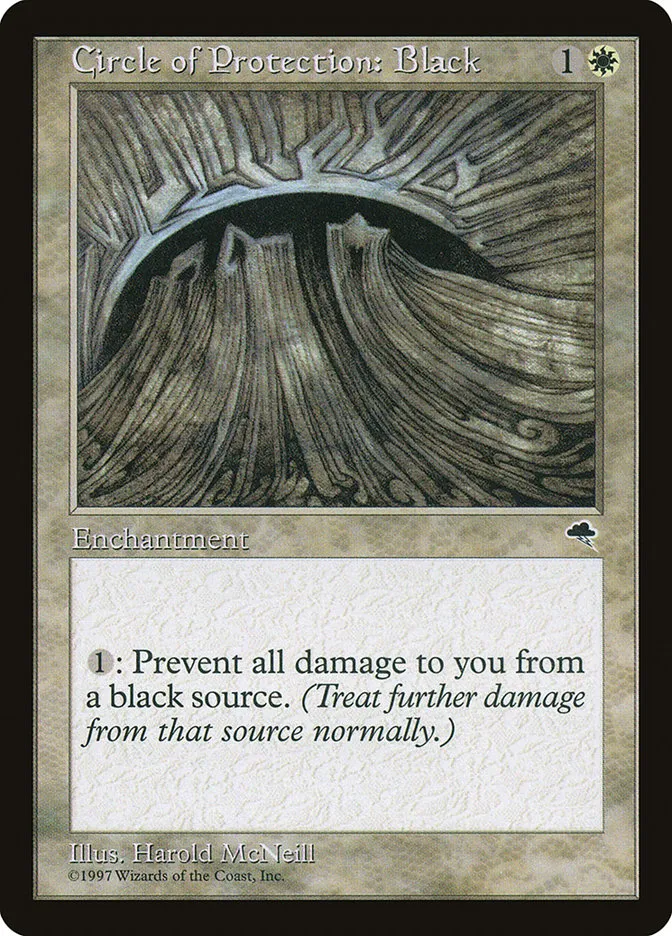 1997 Tempest Circle of Protection: Black common #8 common card image
