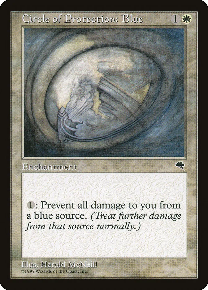 1997 Tempest Circle of Protection: Blue common #9 common card image